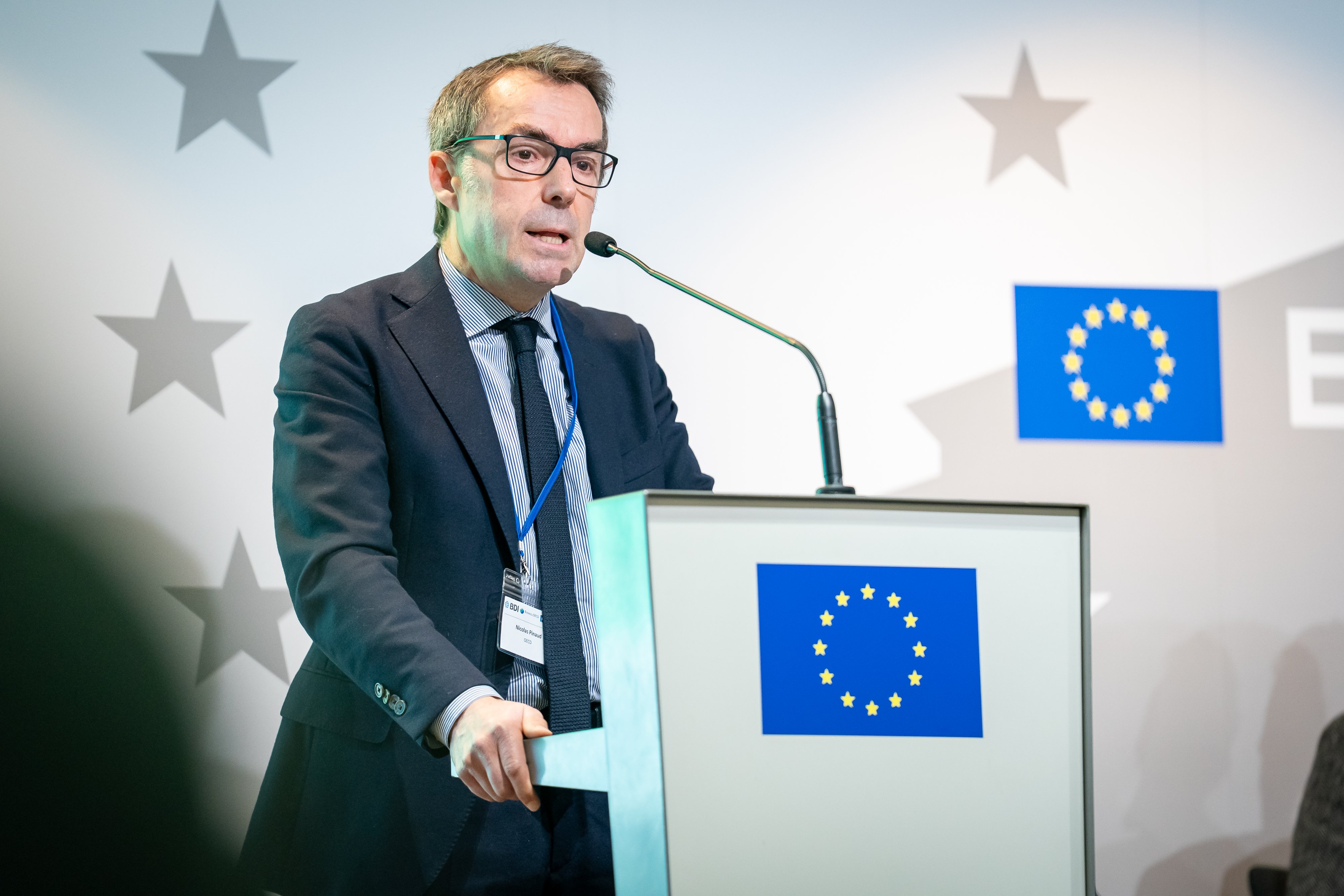 The OECD's Deputy Director for Business and Finance Nicolas Pinaud introduced Panel 1 on 