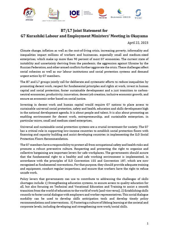 B7-L7 statement
