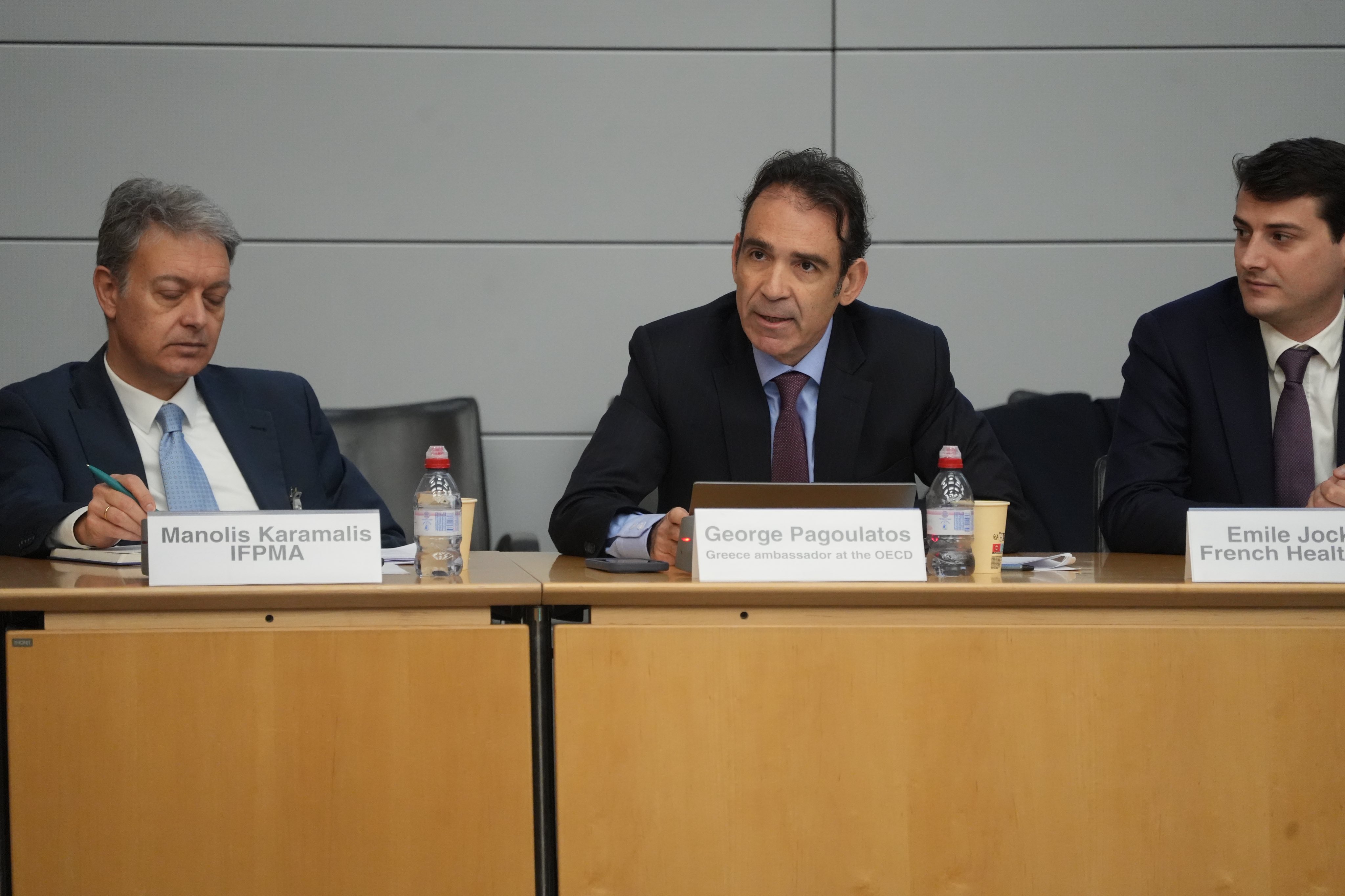 The Ambassador and Permanent Representative of Greece to the OECD George Pagoulatos also joined our roundtable.