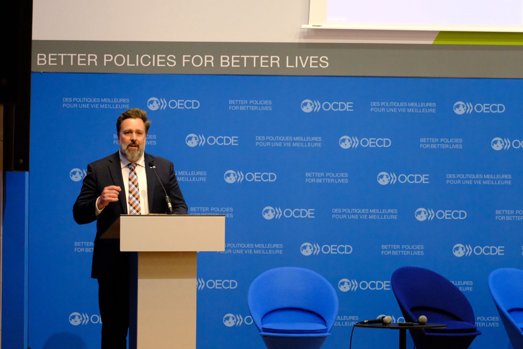 Intel's Brian White delivered a keynote address at the OECD Forum on Countering Illicit Trade on value of clean and transparent Free Trade Zones..