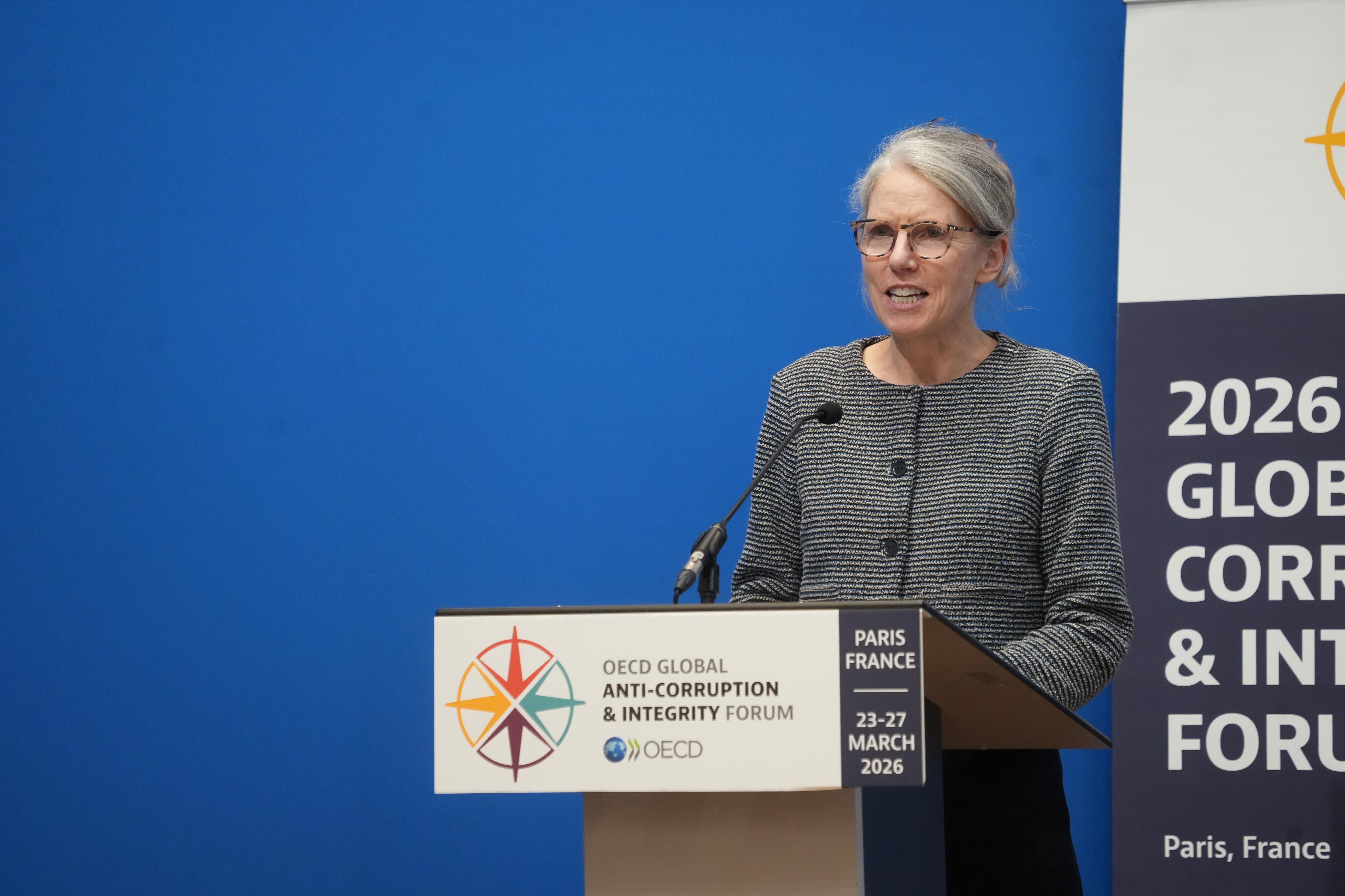 The OECD's Head of the Anti-Corruption Division Julia Fromholz provided closing remarks to our event.