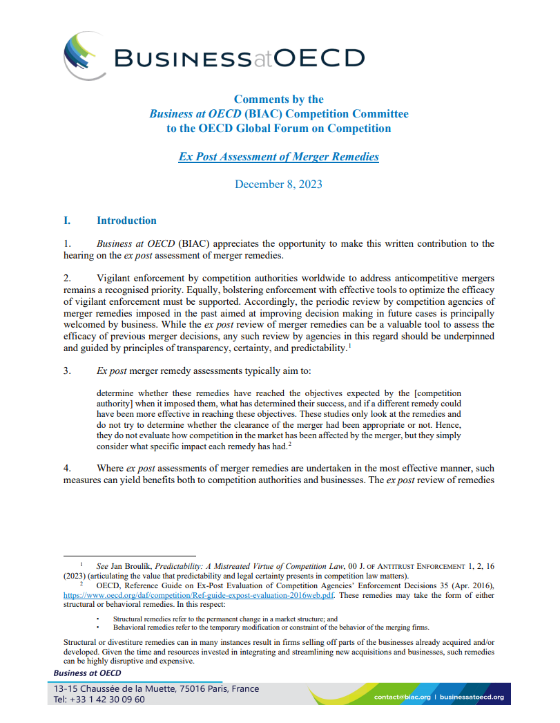 ex post assessment of merger remedies