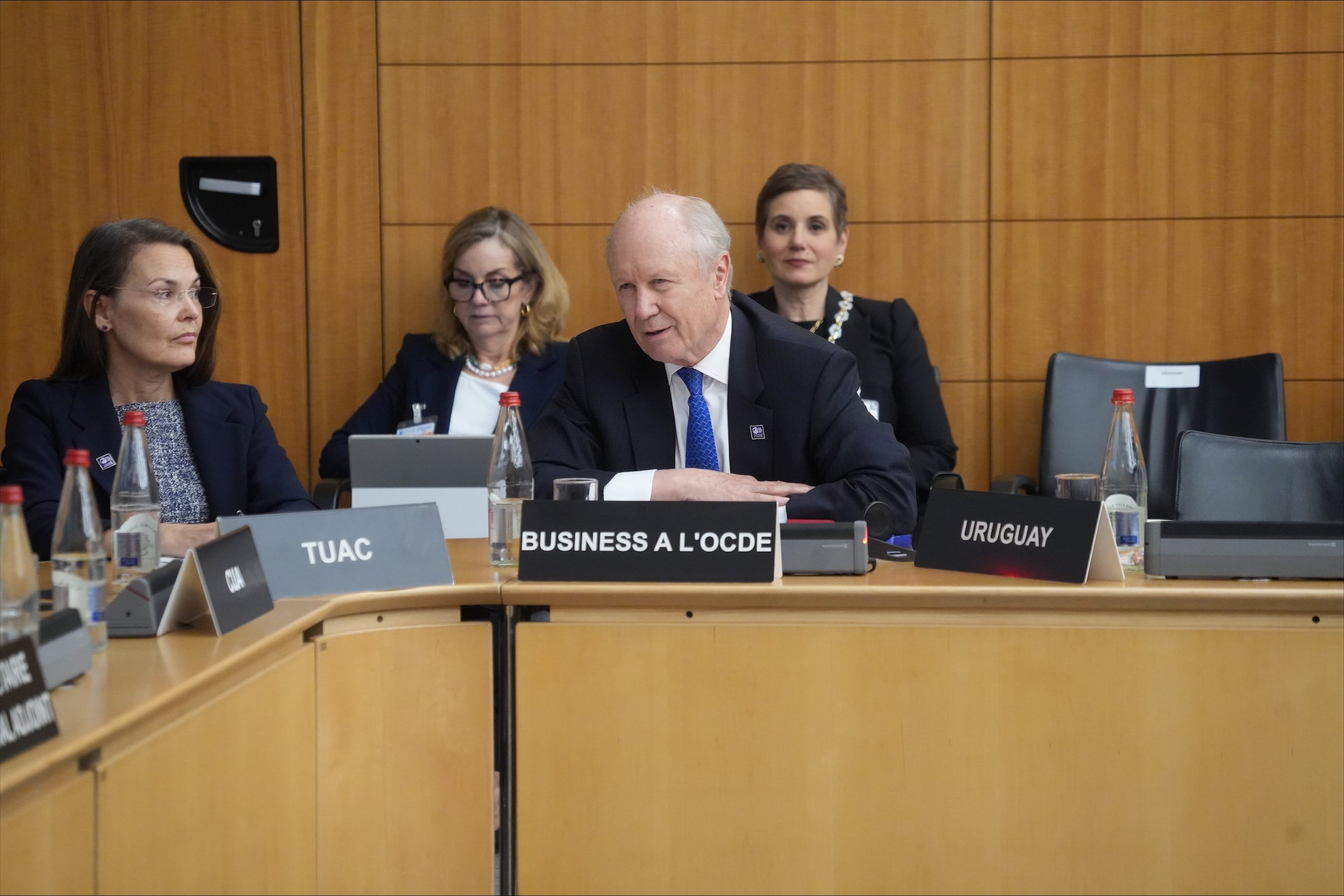 Our Chair Rick Johnston providing remarks during the OECD Ministerial Council Meeting.
